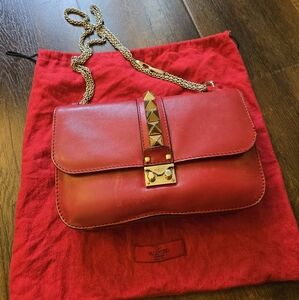 Red Valentino Gold Rockstud Crossbody Chain Bag Used